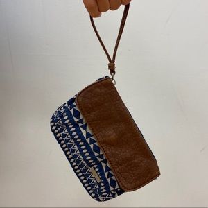Faux leather wristlet